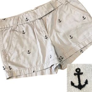 J. Crew Gray Anchor Print Women Shorts